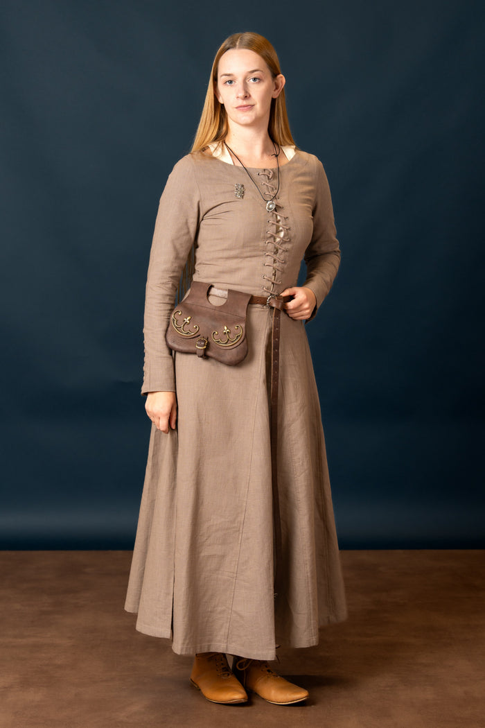 Cotehardie Marian, cotton, brown