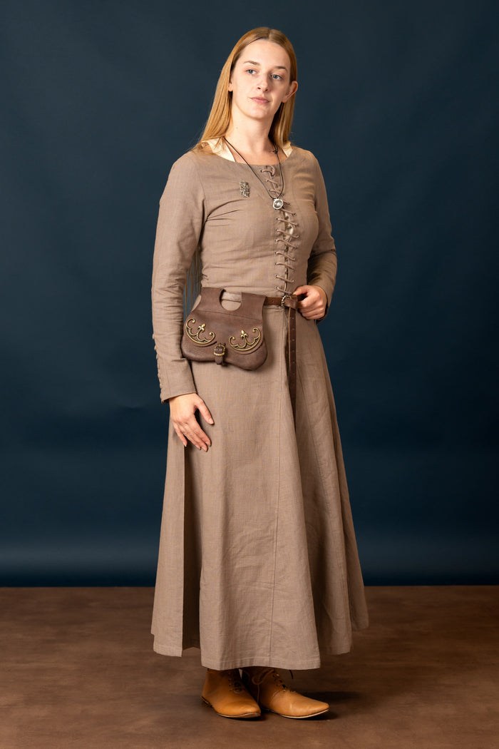 Cotehardie Marian, cotton, brown