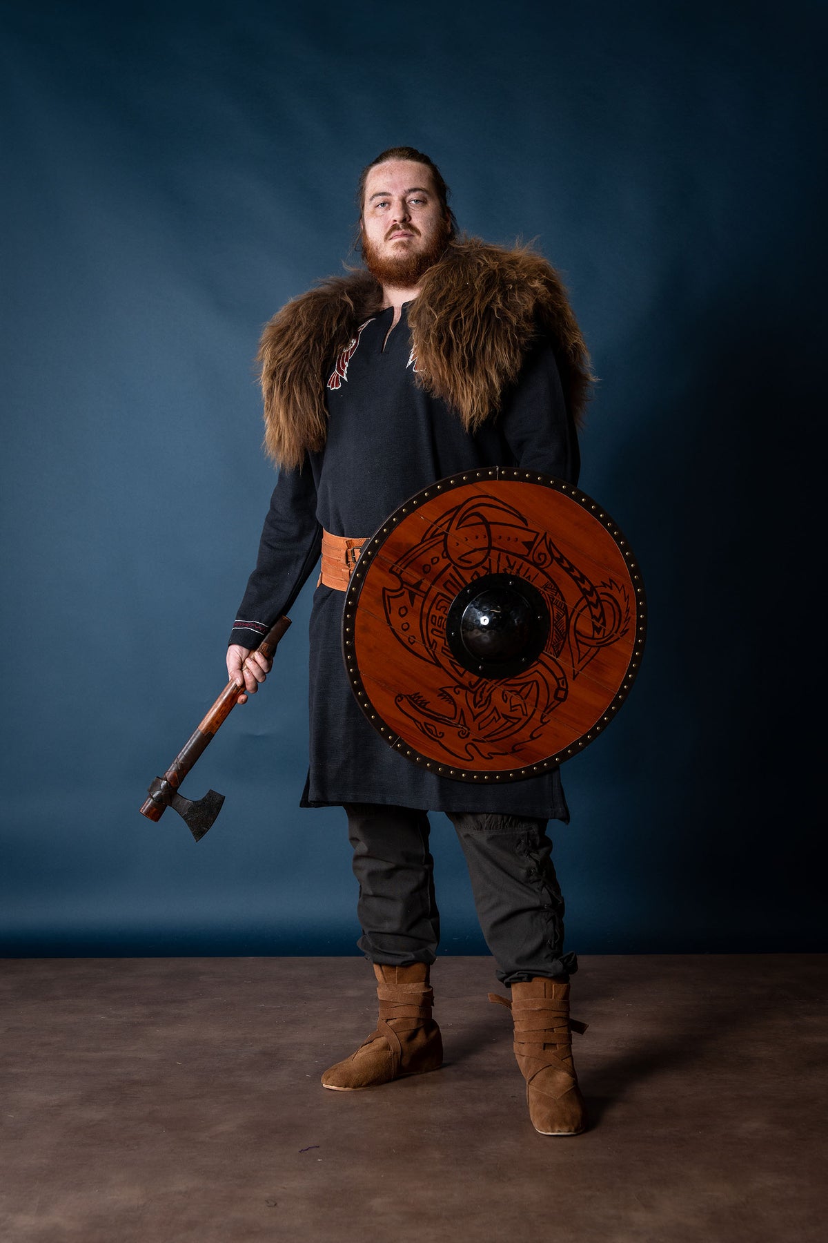 Viking tunic Hugin & Munin, black