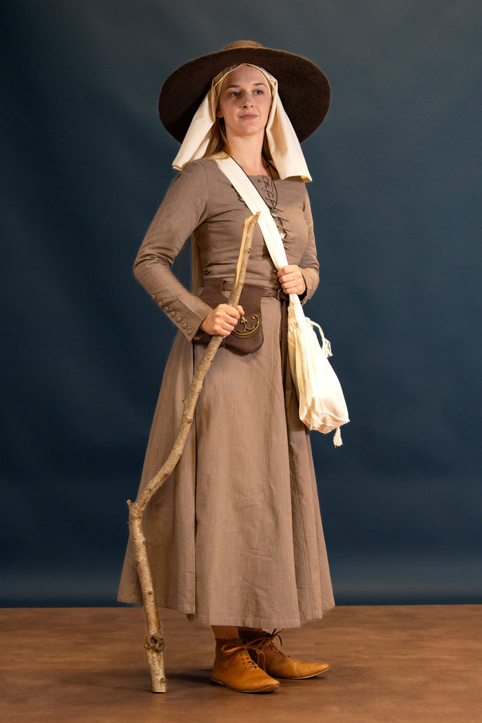 Cotehardie Marian, cotton, brown