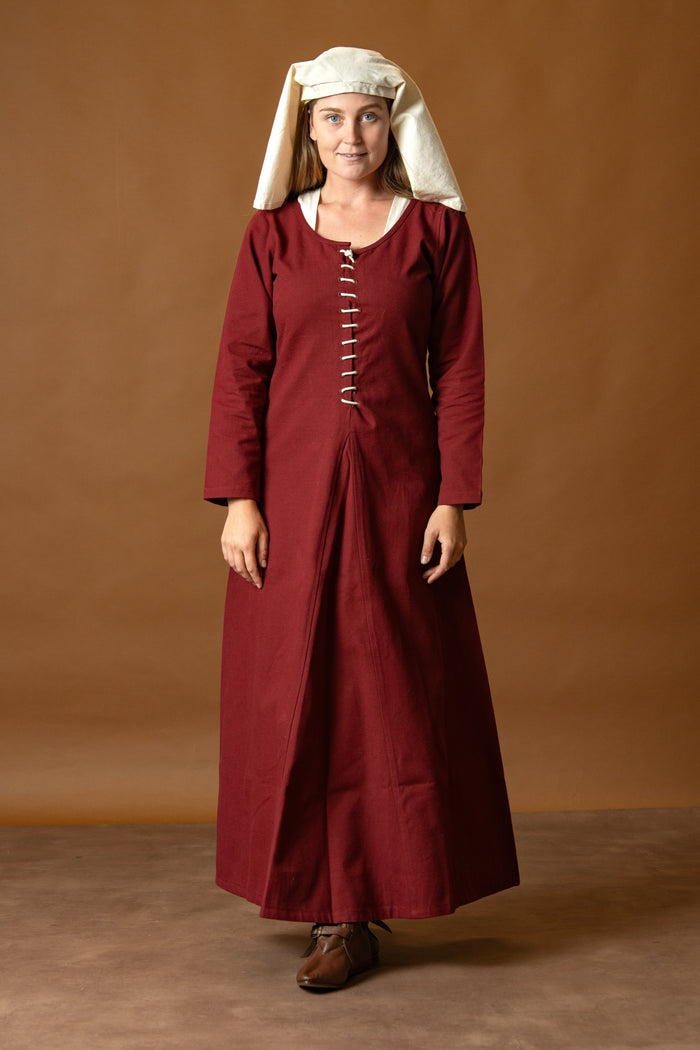 Cotehardie Christina, burgundy red