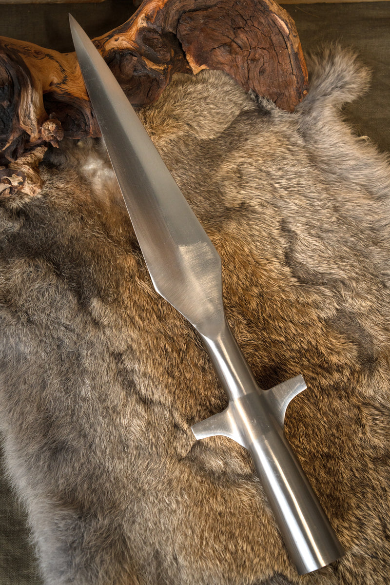 Punta de lanza vikinga con alas, semi-afilada