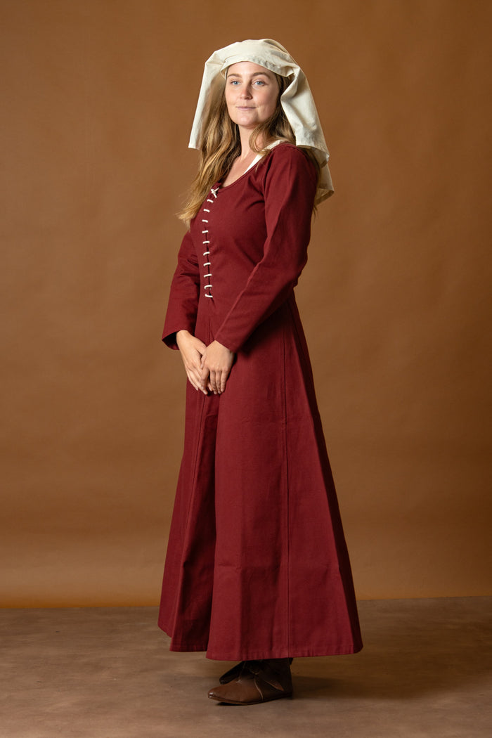 Cotehardie Christina, burgundy red