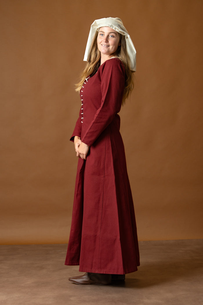 Cotehardie Christina, burgundy red