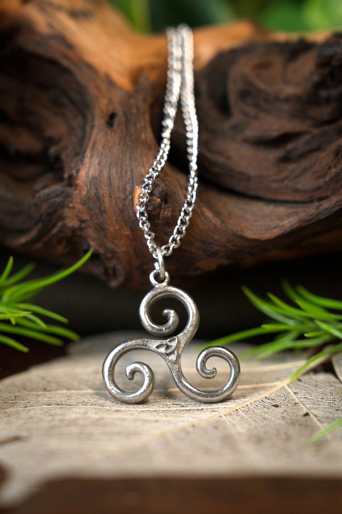 Triskelion pendant, pewter