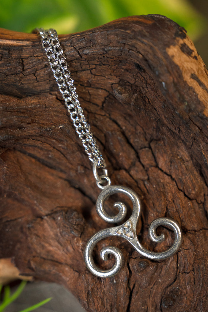 Triskelion pendant, pewter