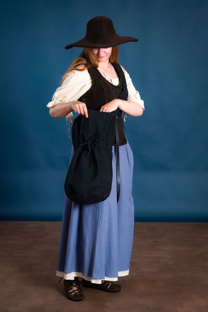 Textile shoulder bag, black