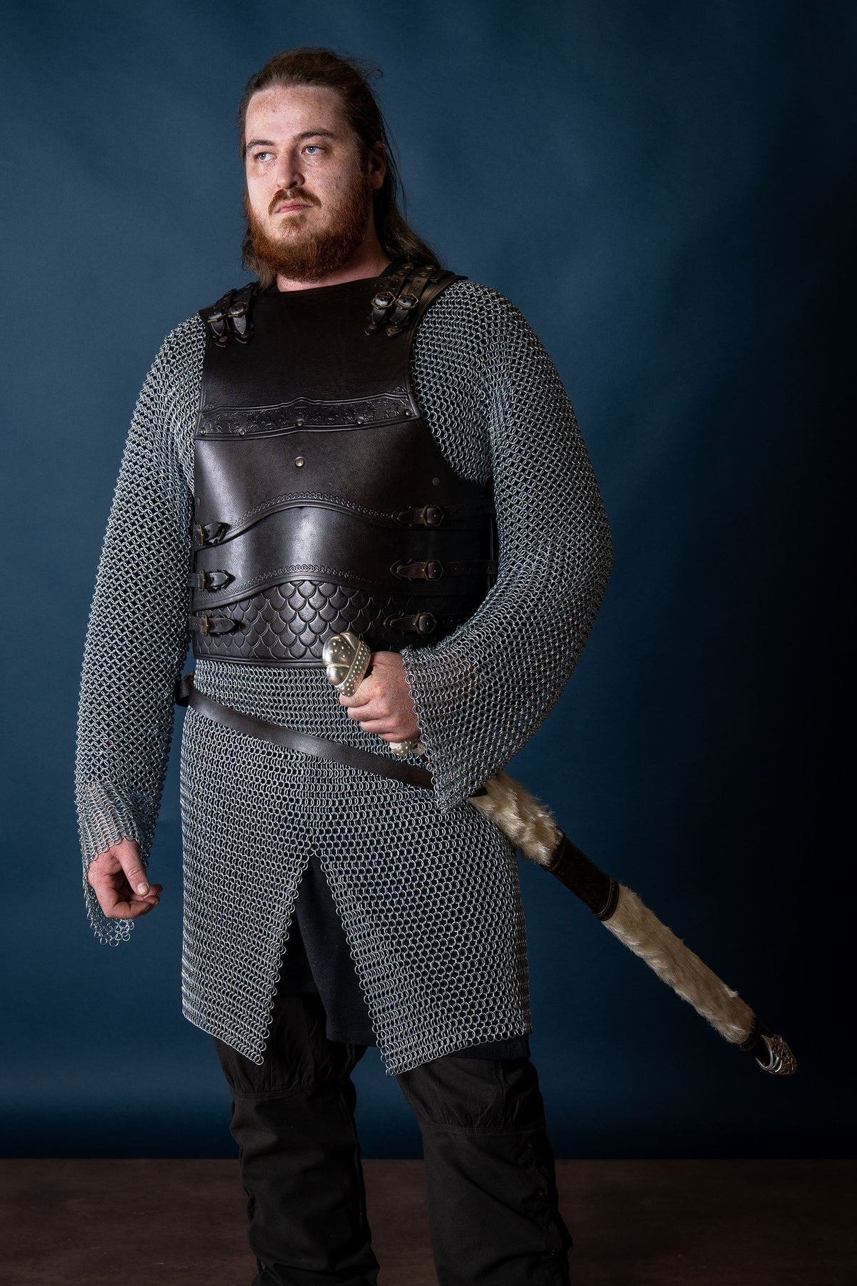Leather cuirass Gawain, black