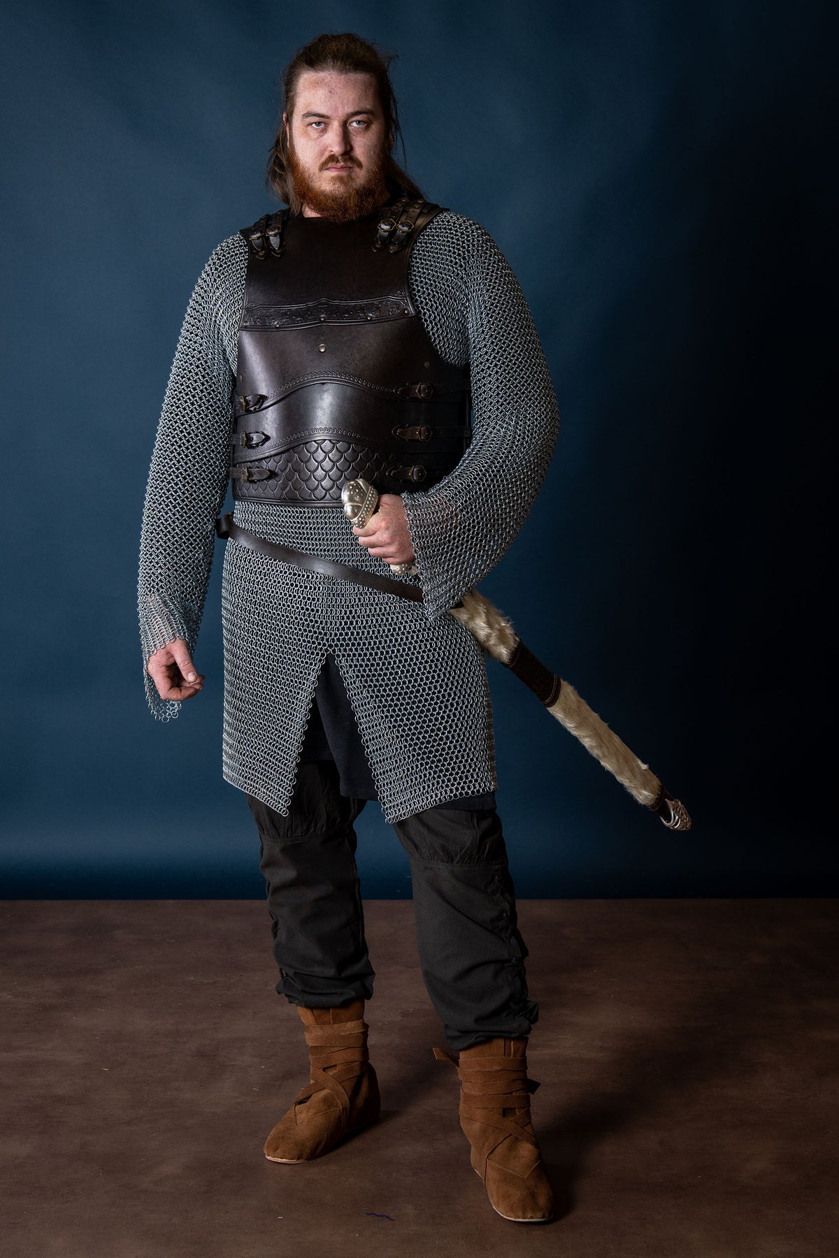 Leather cuirass Gawain, black