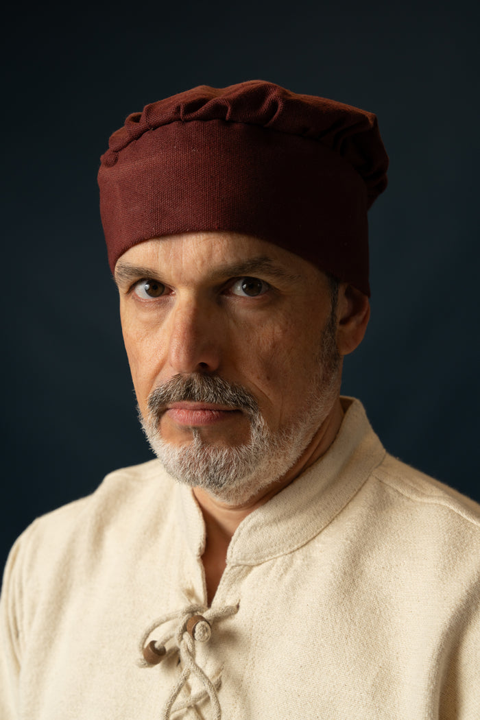 Medieval hat Armin, burgundy red