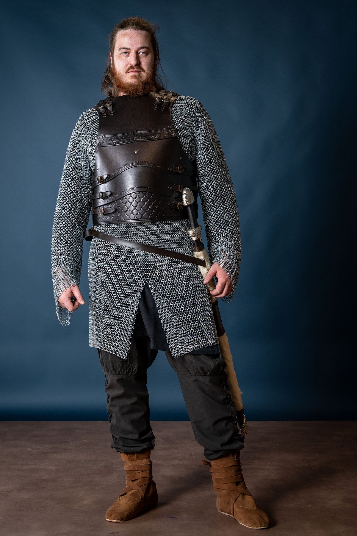 Leather cuirass Gawain, black