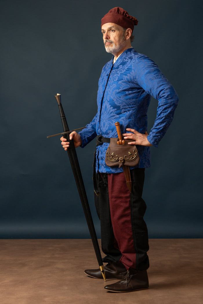 Cotehardie Rodrigo, brocade, blue