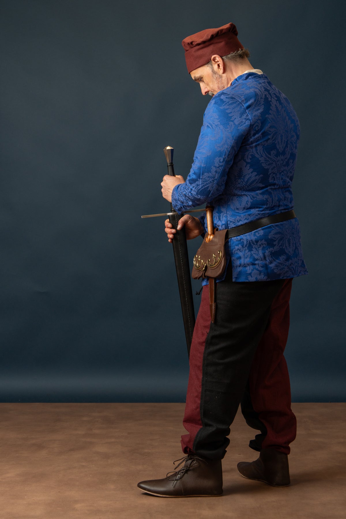 Cotehardie Rodrigo, brocade, blue