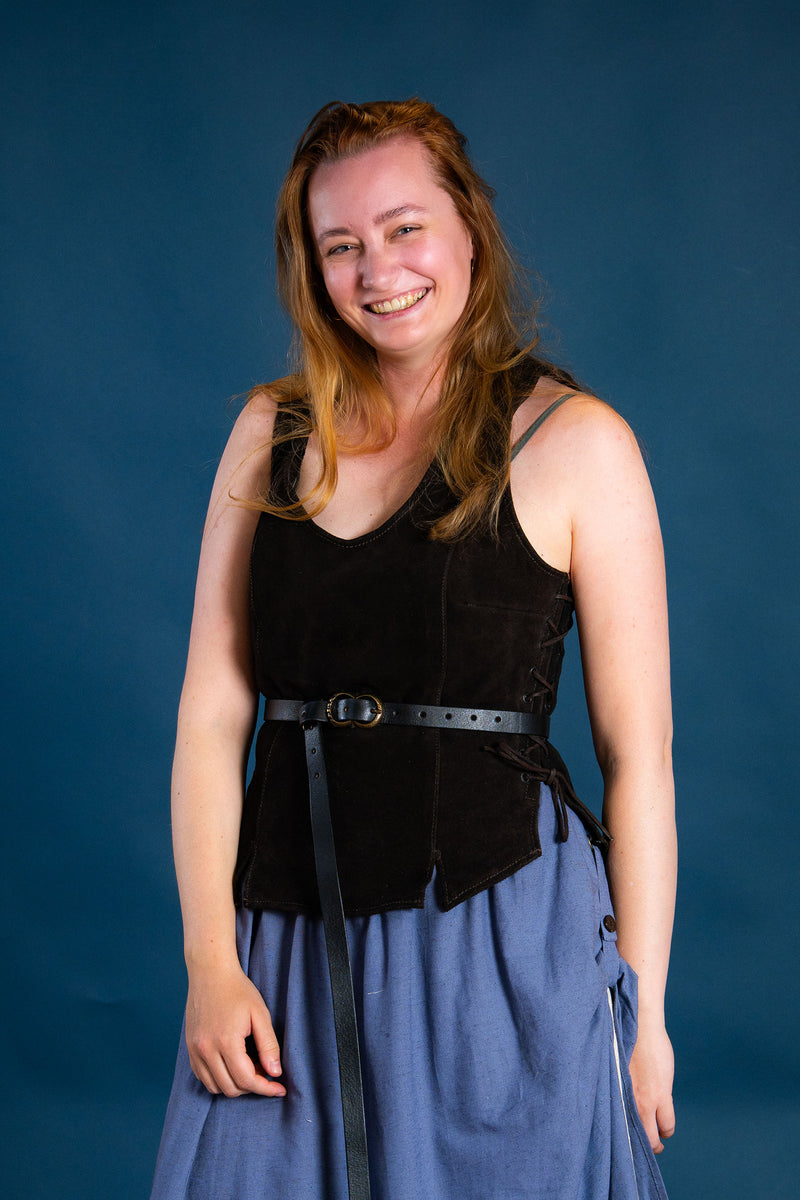 Corpetto in pelle Lisa, marrone