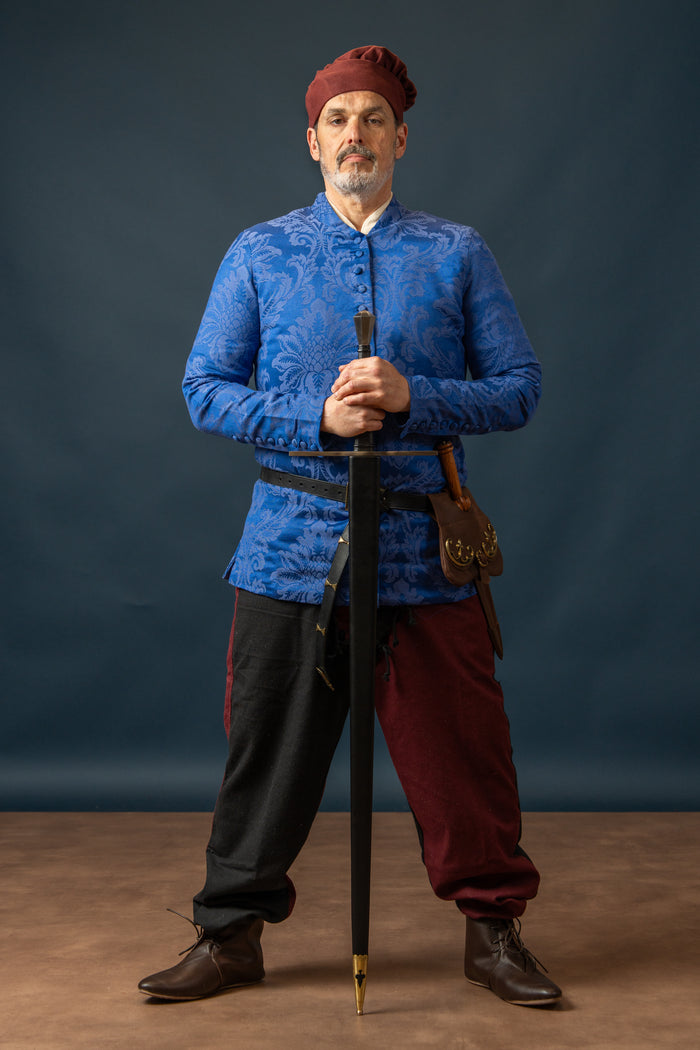 Cotehardie Rodrigo, brocade, blue