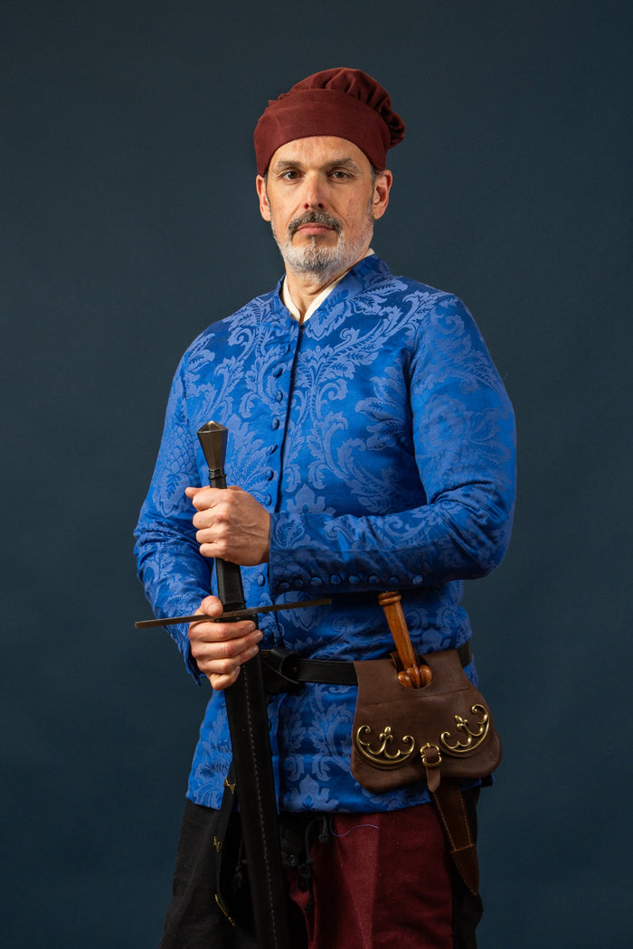Cotehardie Rodrigo, brocade, blue