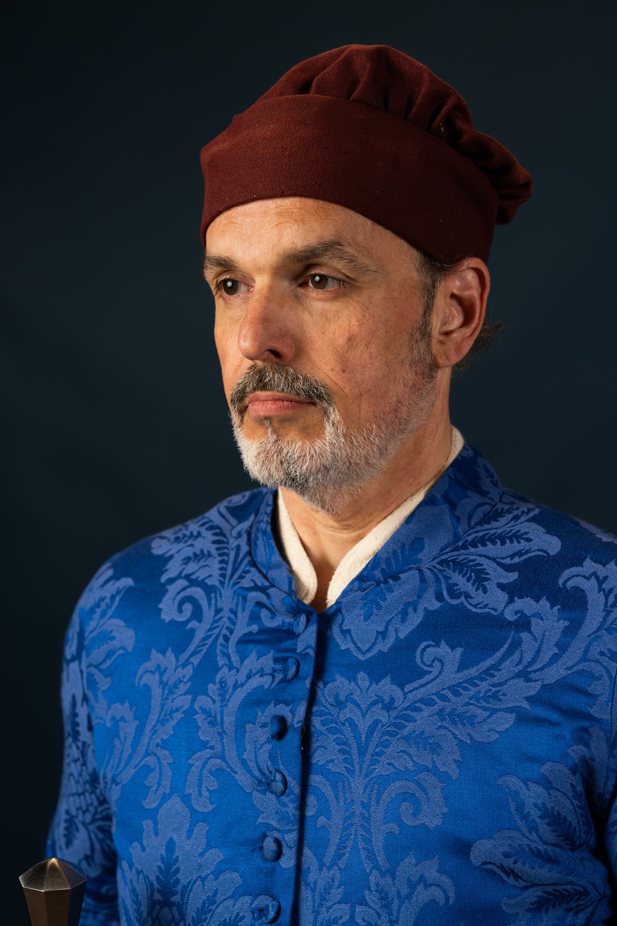 Cotehardie Rodrigo, brocade, blue
