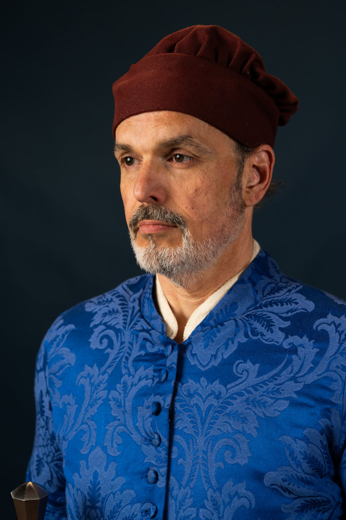 Medieval hat Armin, burgundy red