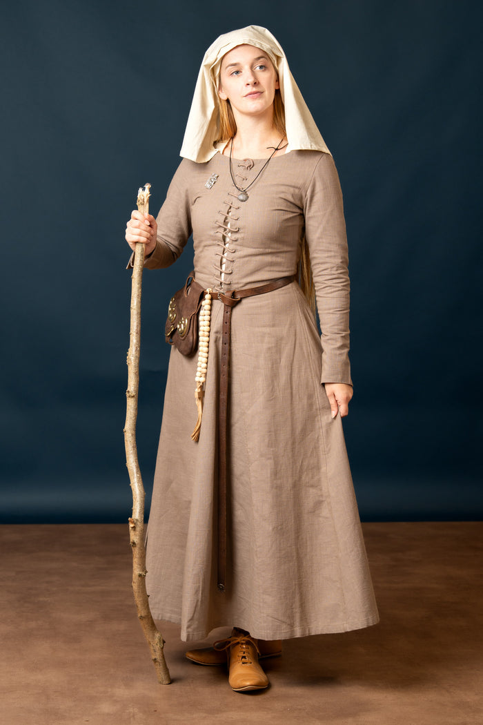 Cotehardie Marian, cotton, brown