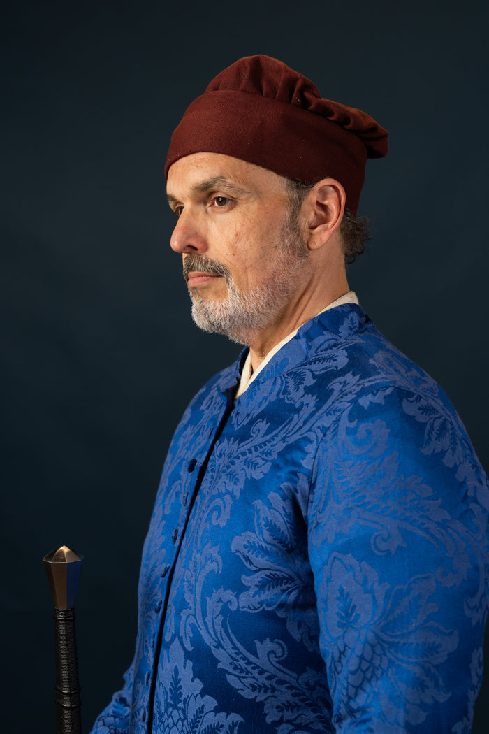 Medieval hat Armin, burgundy red