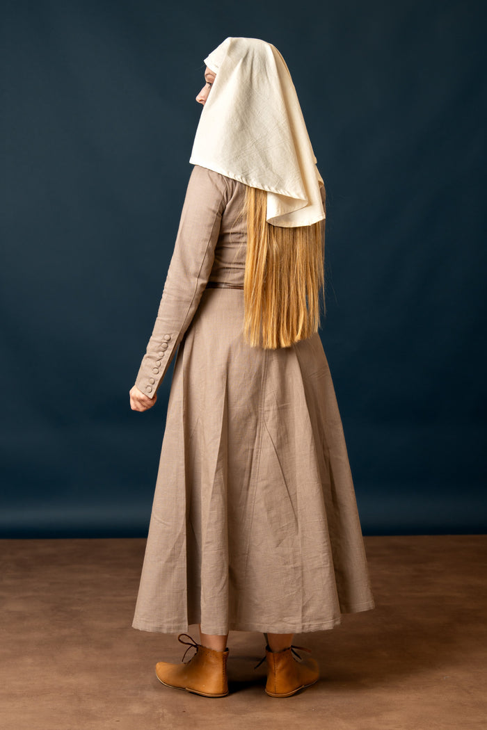 Cotehardie Marian, cotton, brown