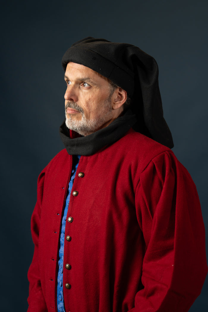 Houppelande Lorenzo, wool blend, red