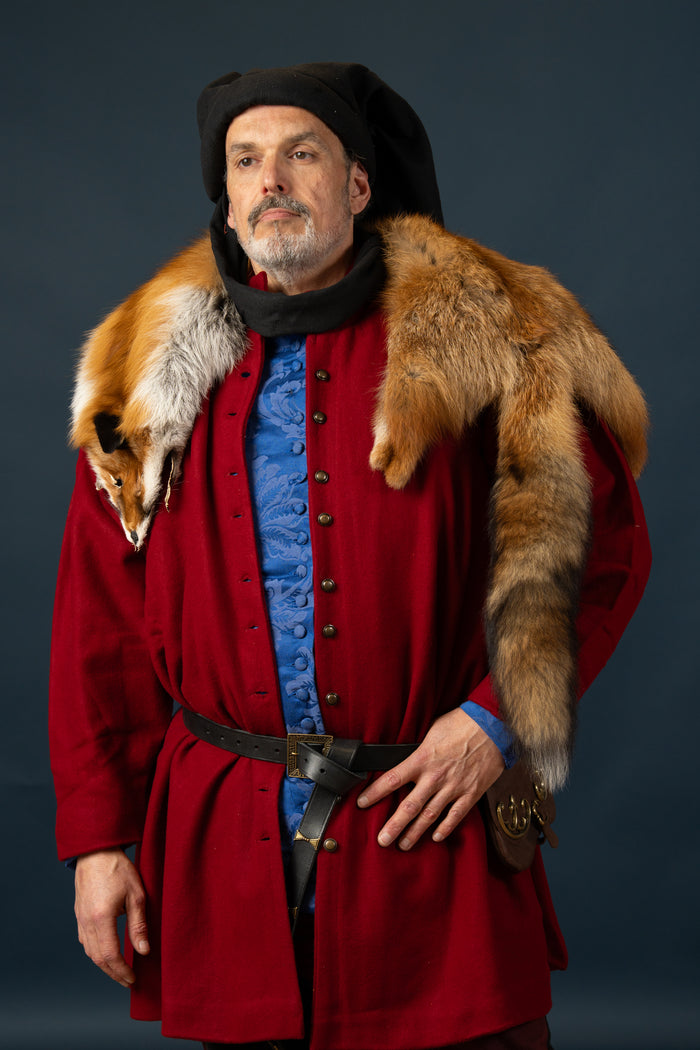 Houppelande Lorenzo, wool blend, red