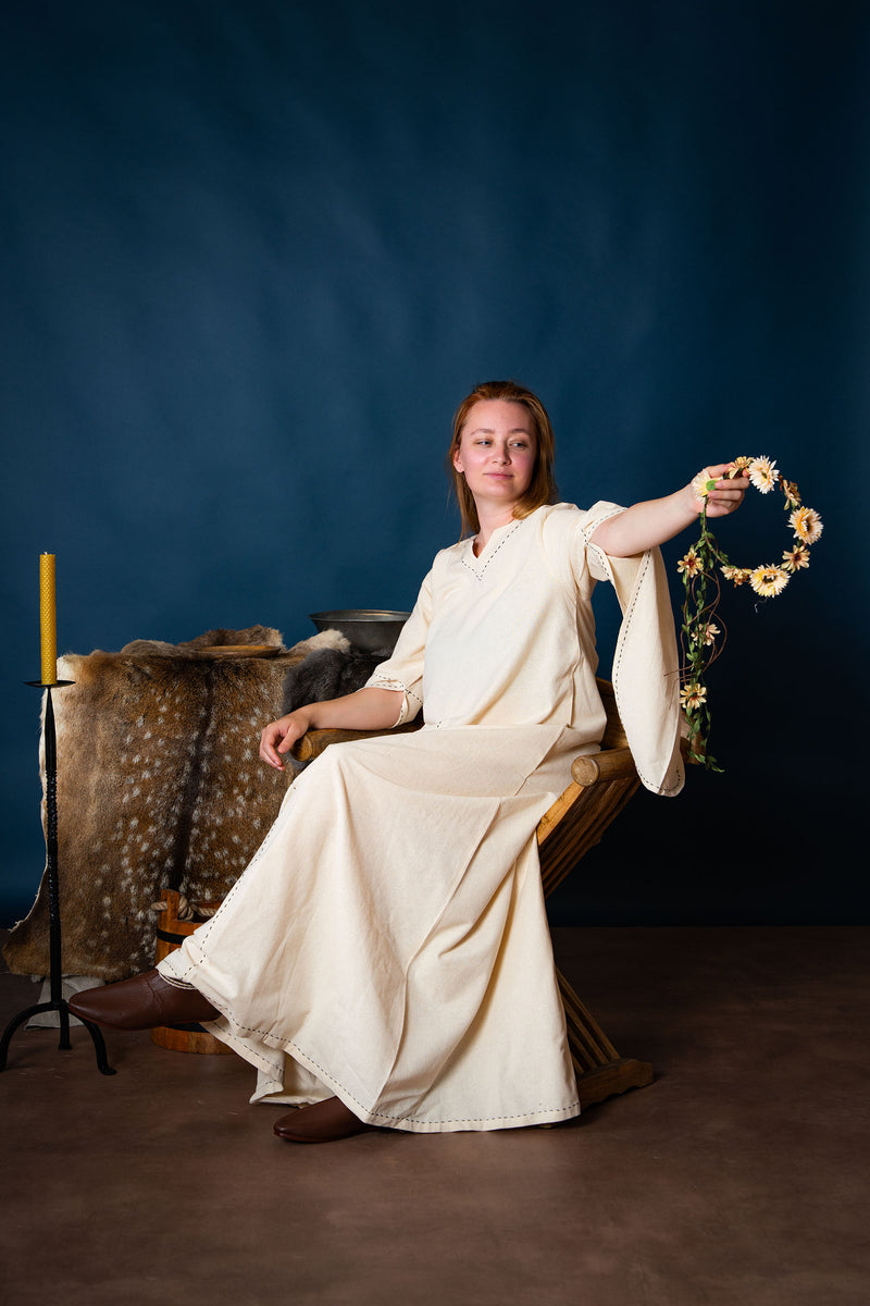 Mittelalterliches Kleid Begina, natur