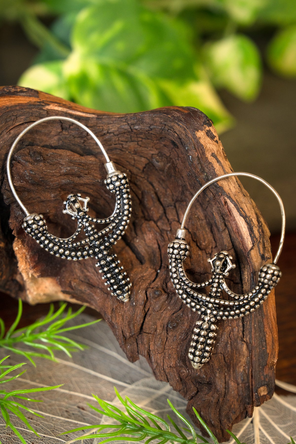 Slavic earrings Zawada Lanckoró?ska, silvered bronze