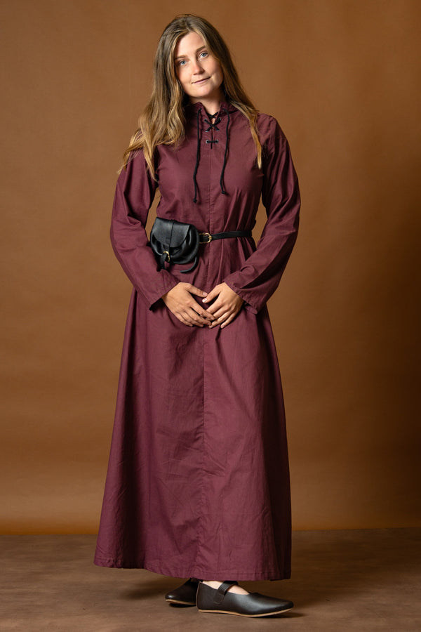 Marita dress, light cotton, bordeaux