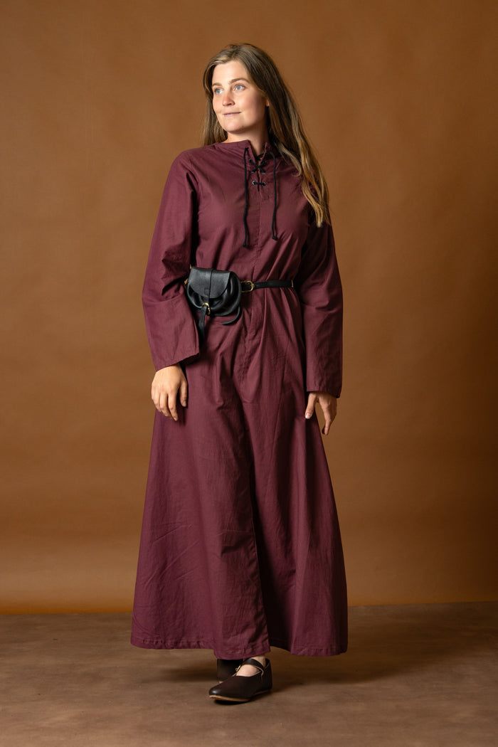 Marita dress, light cotton, bordeaux