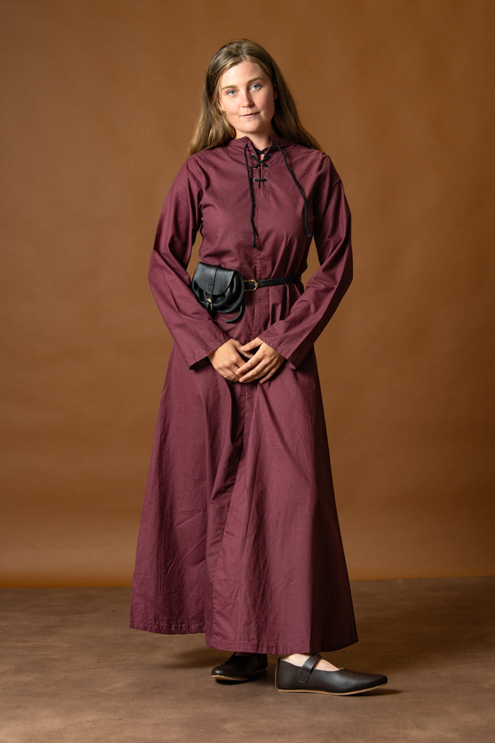 Marita dress, light cotton, bordeaux