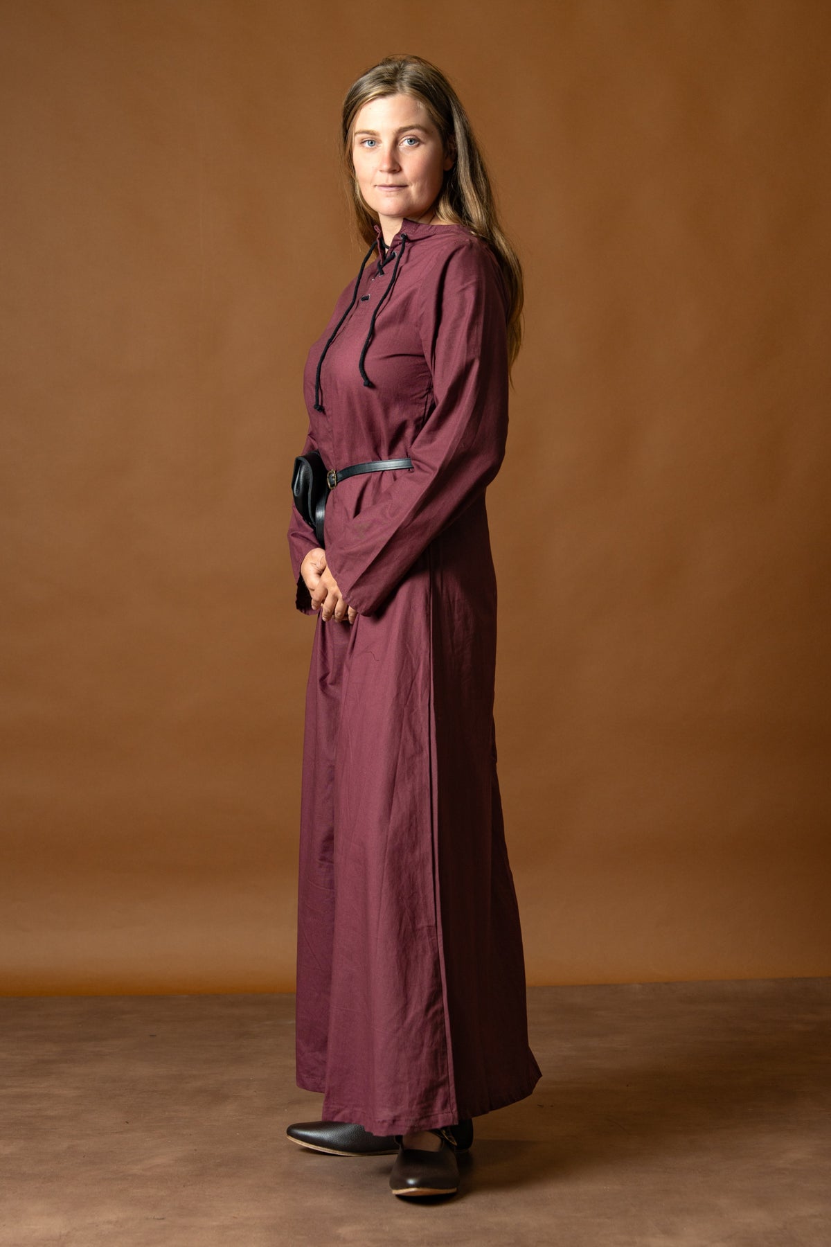 Marita dress, light cotton, bordeaux