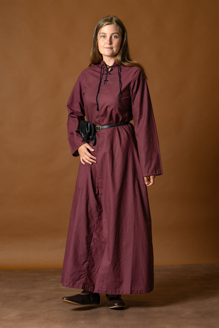 Marita dress, light cotton, bordeaux