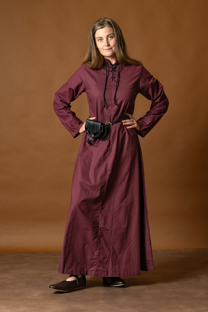 Marita dress, light cotton, bordeaux