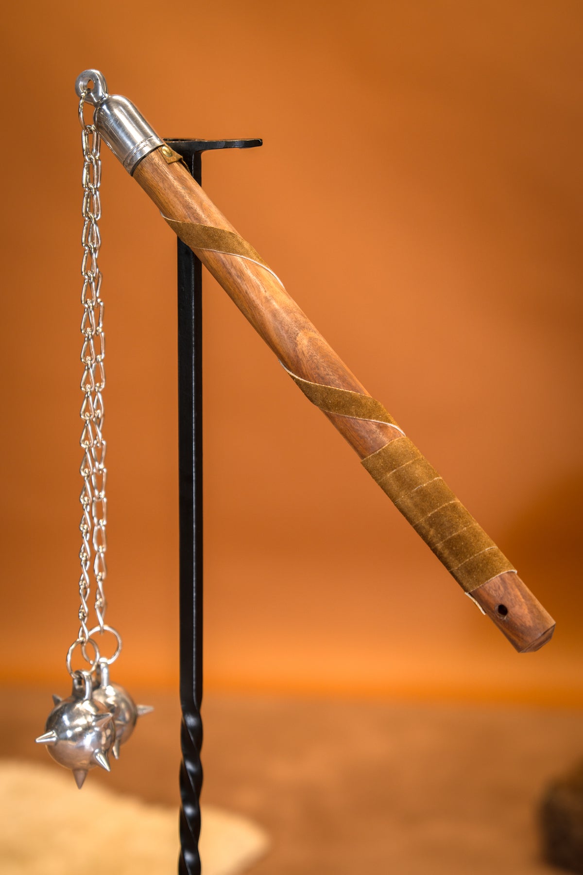 Medieval flail with 2 stars