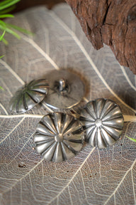 Medieval rosette belt fitting (set of 5 pieces), silvered brass