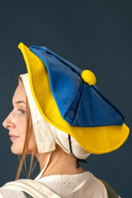 Landsknecht beret Daniel, yellow-blue