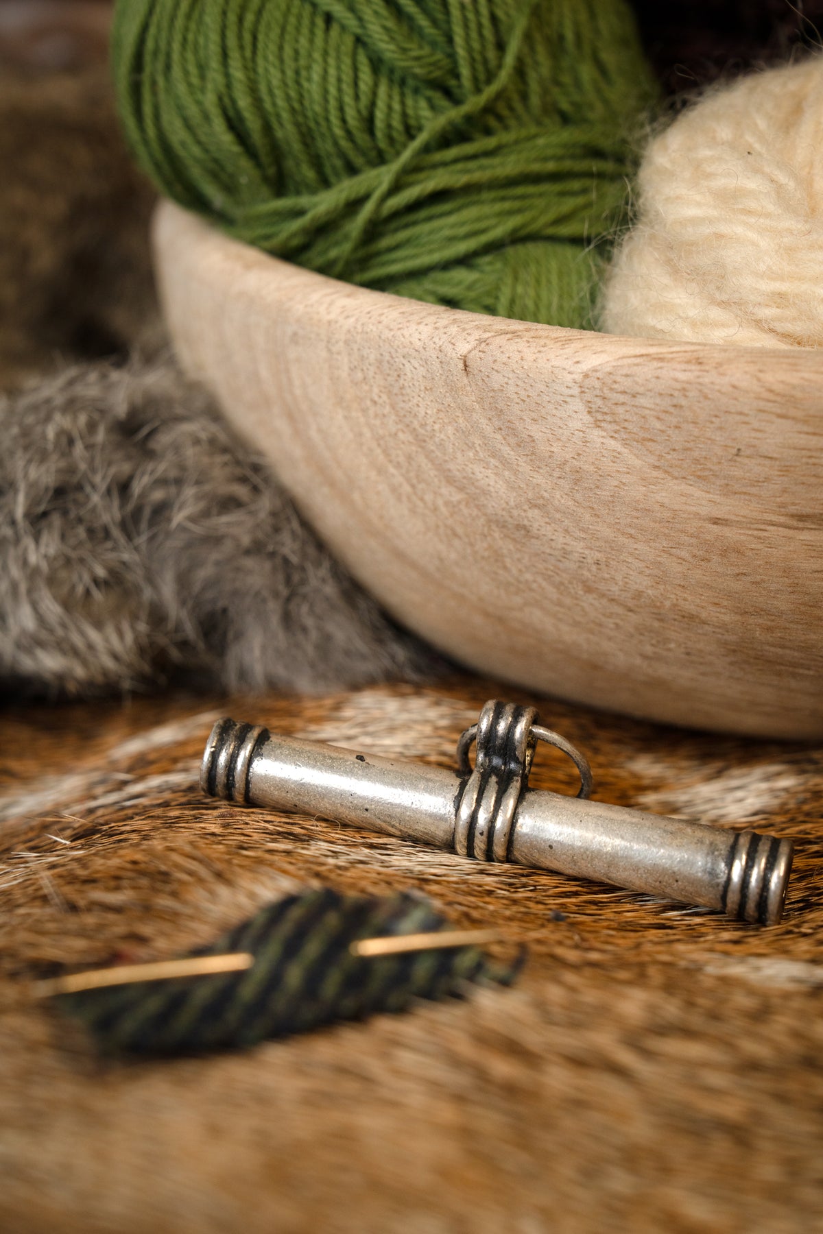 Viking needle case, silvered