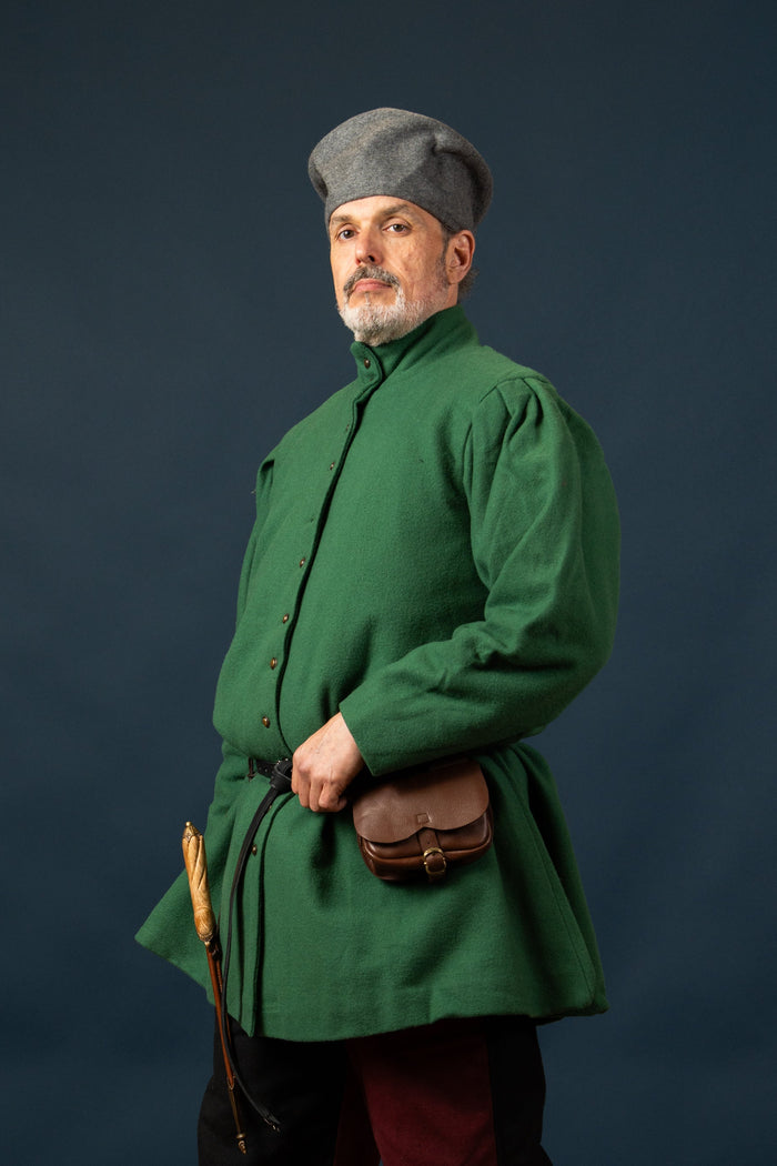 Houppelande Lorenzo, wool blend, green