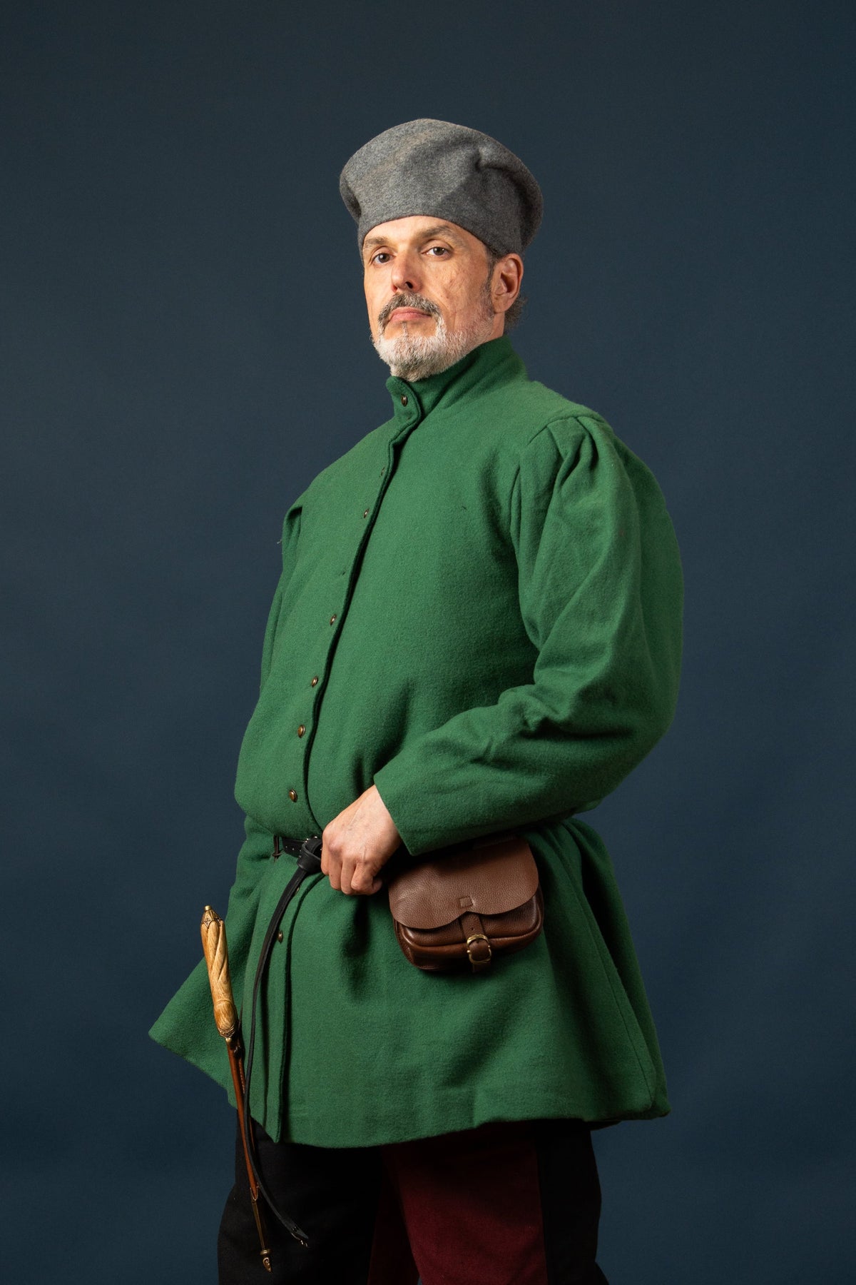 Houppelande Lorenzo, wool blend, green