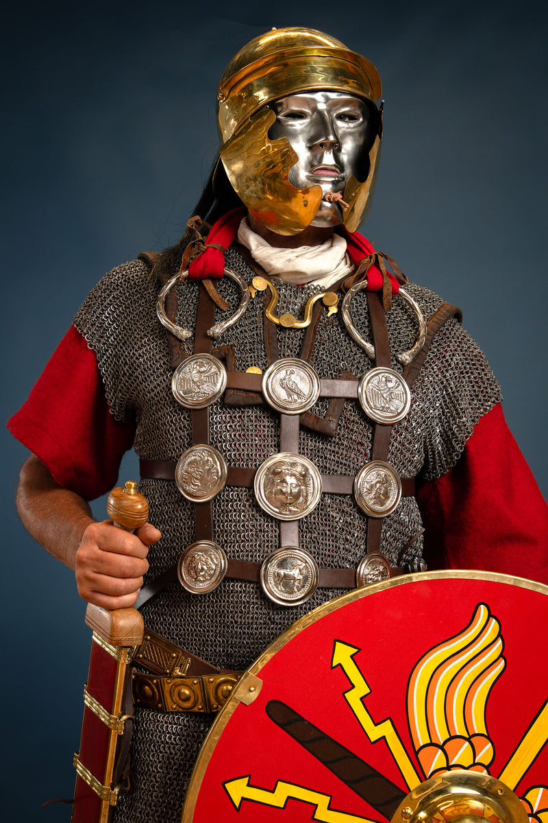 Lorica hamata, gemischt vernietete Ringe, 6 mm