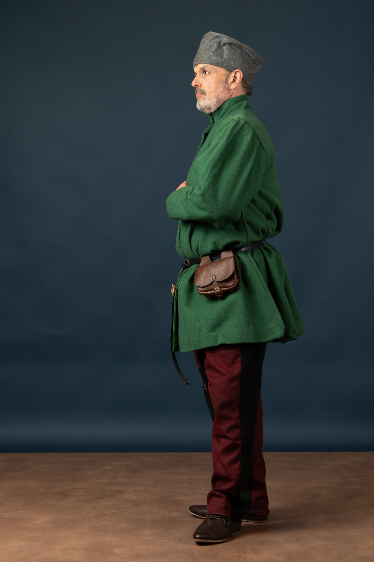 Houppelande Lorenzo, wool blend, green