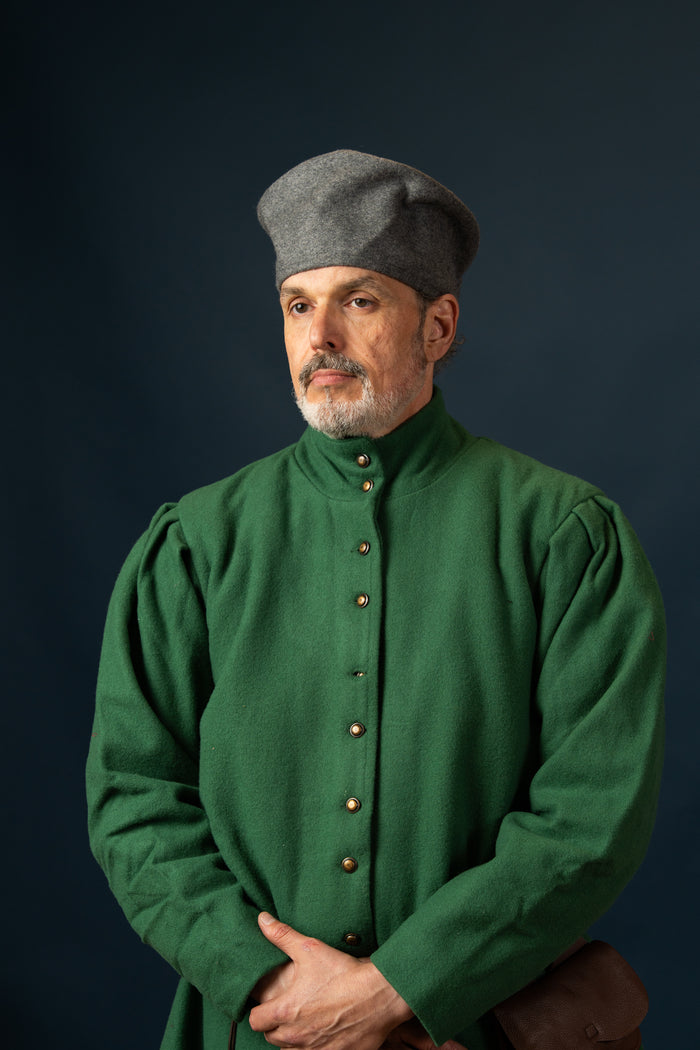 Houppelande Lorenzo, wool blend, green