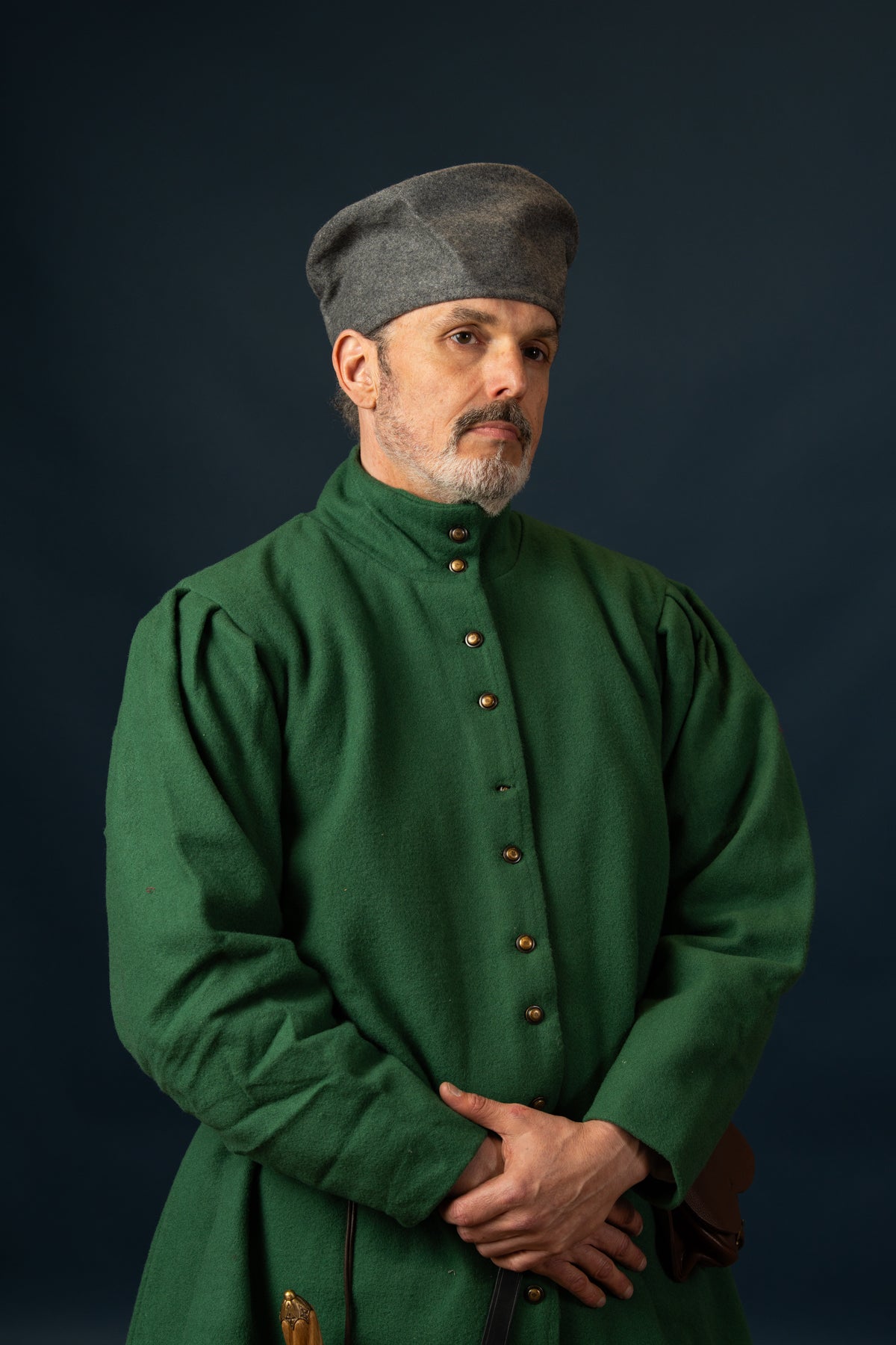 Houppelande Lorenzo, wool blend, green