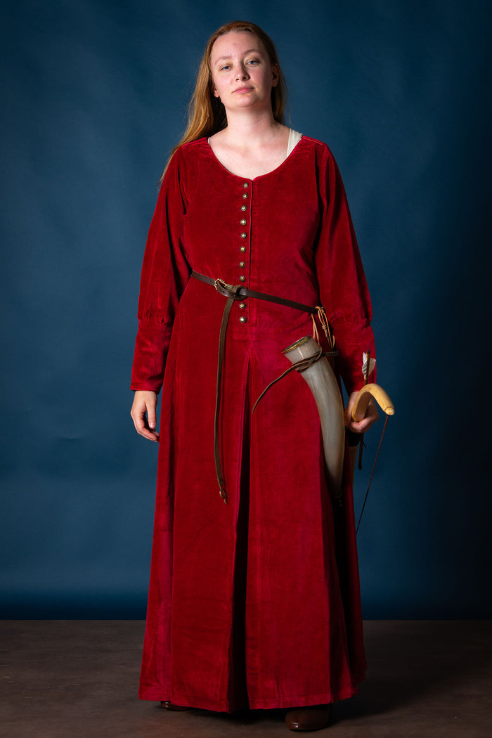 Velvet cotehardie Christina, red