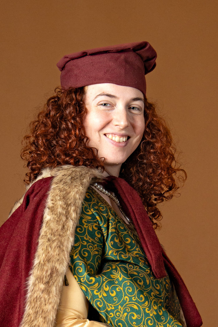 Medieval hat Armin, burgundy red