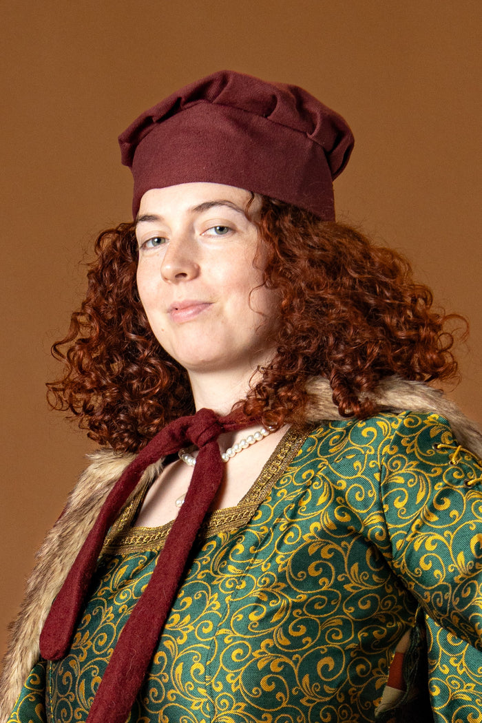Medieval hat Armin, burgundy red