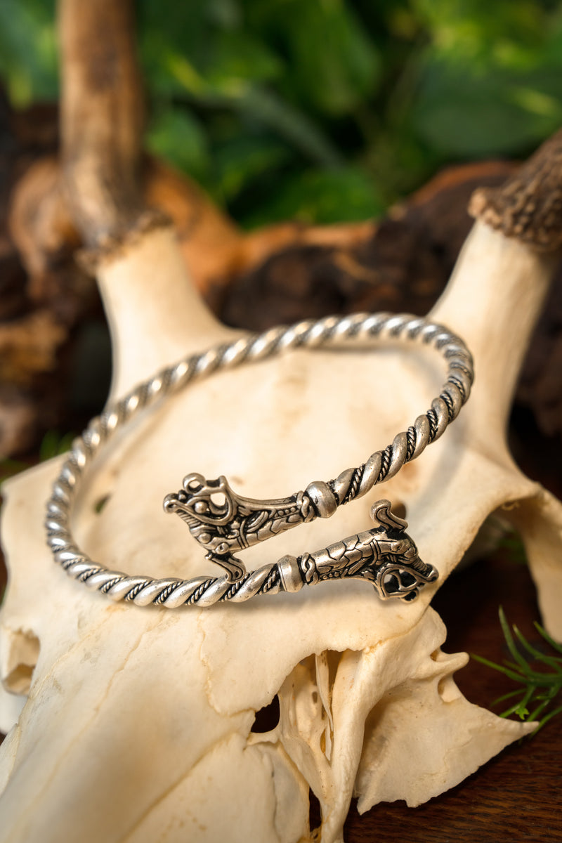 Viking upper arm band Haithabu, silvered bronze