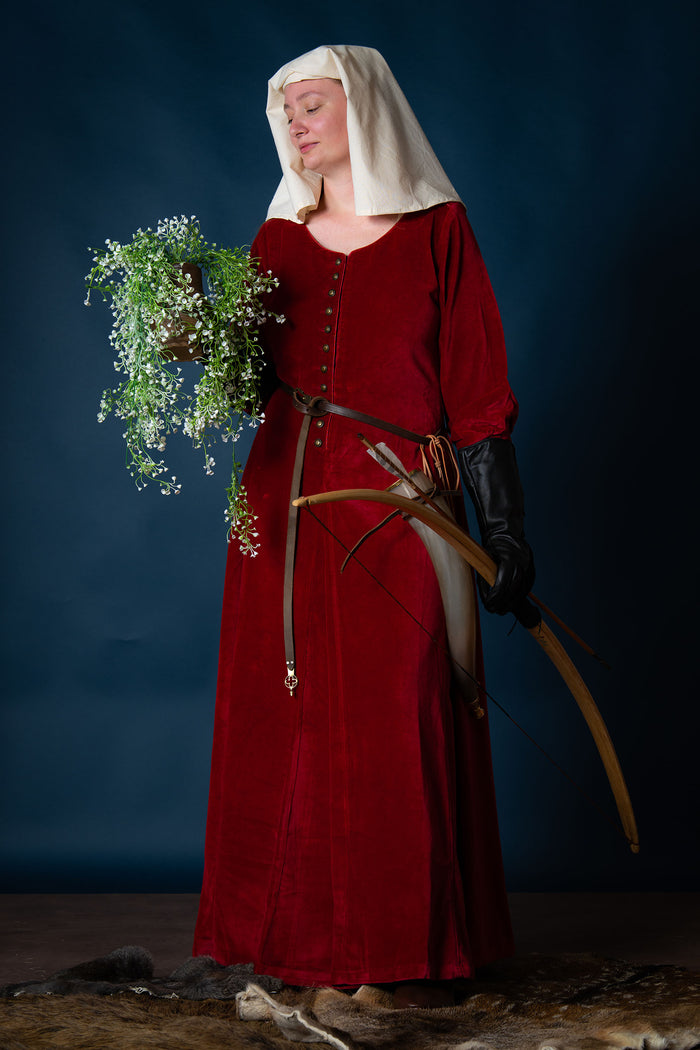 Velvet cotehardie Christina, red